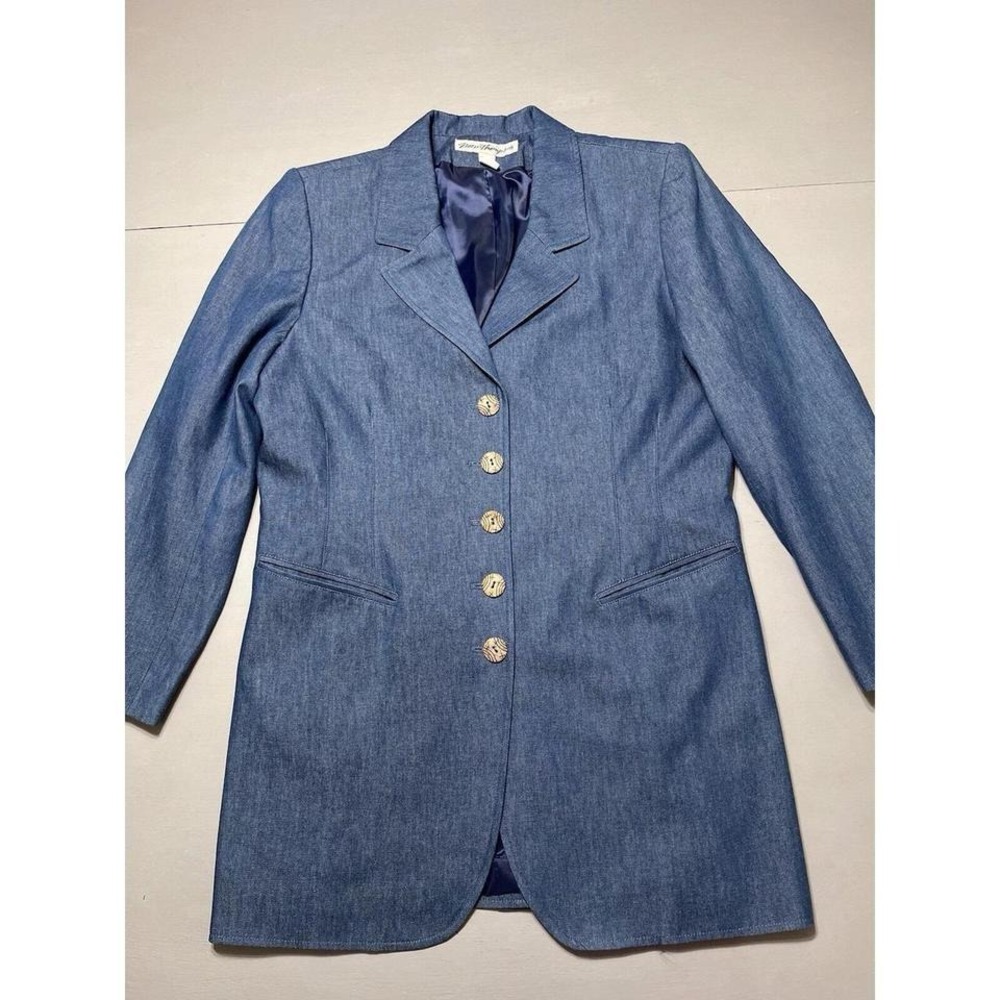 Vintage Blazer Size 14 Denim Jean Jacket USA Cotton 80's Norm Thompson‎